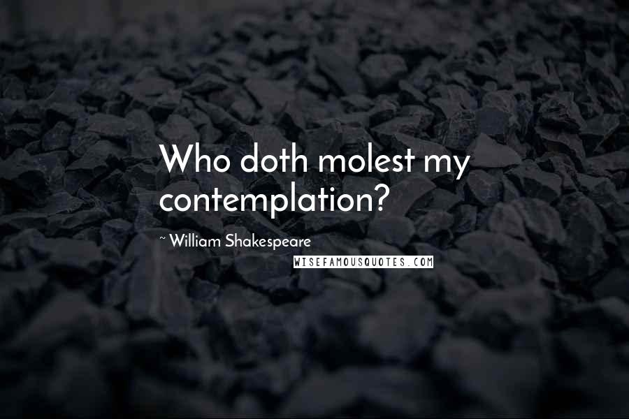 William Shakespeare Quotes: Who doth molest my contemplation?