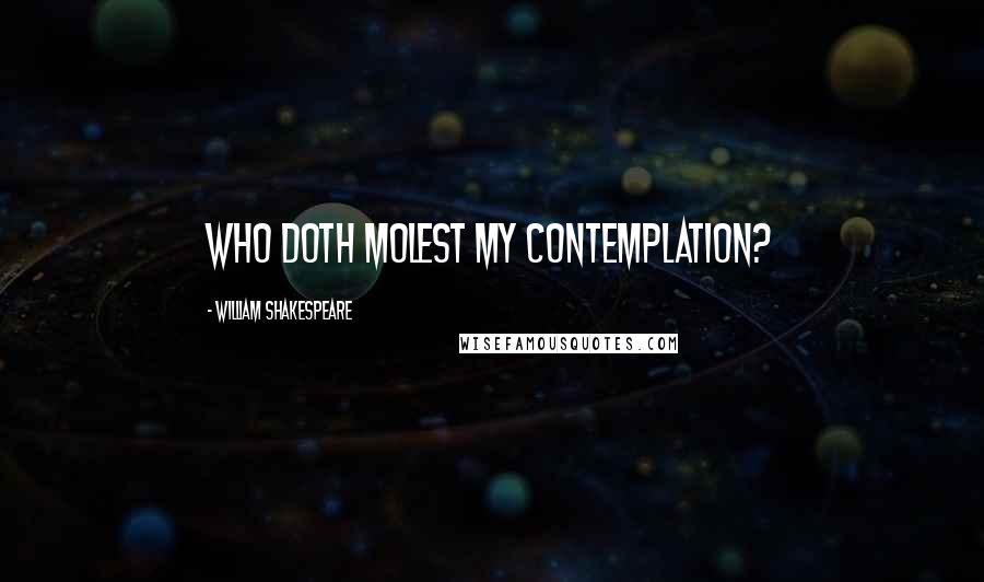 William Shakespeare Quotes: Who doth molest my contemplation?