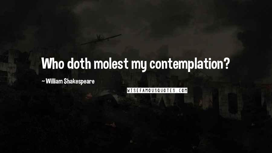 William Shakespeare Quotes: Who doth molest my contemplation?