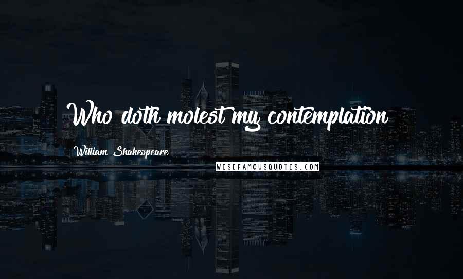 William Shakespeare Quotes: Who doth molest my contemplation?