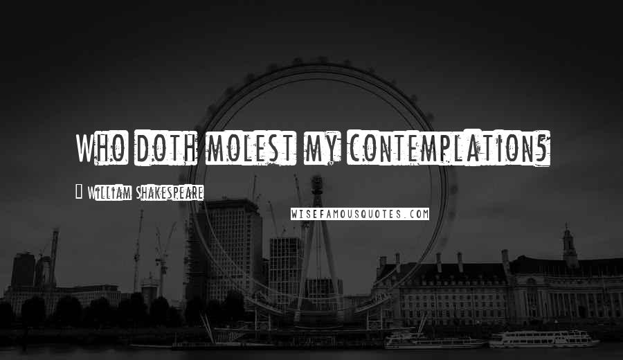 William Shakespeare Quotes: Who doth molest my contemplation?