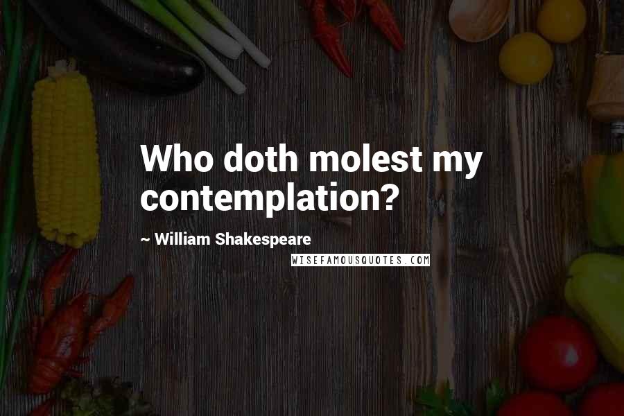 William Shakespeare Quotes: Who doth molest my contemplation?