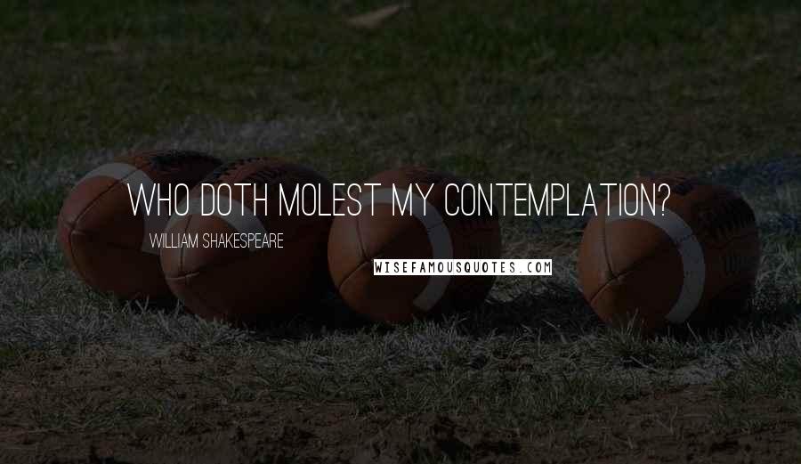 William Shakespeare Quotes: Who doth molest my contemplation?