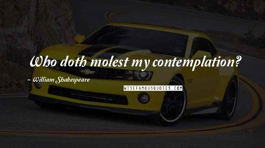 William Shakespeare Quotes: Who doth molest my contemplation?