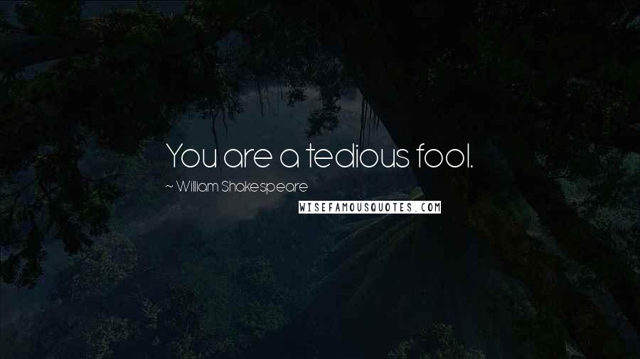 William Shakespeare Quotes: You are a tedious fool.