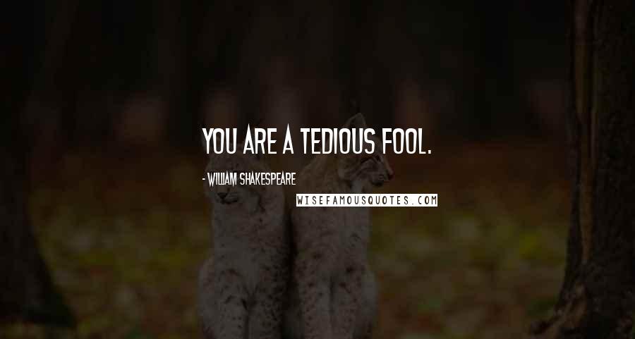William Shakespeare Quotes: You are a tedious fool.