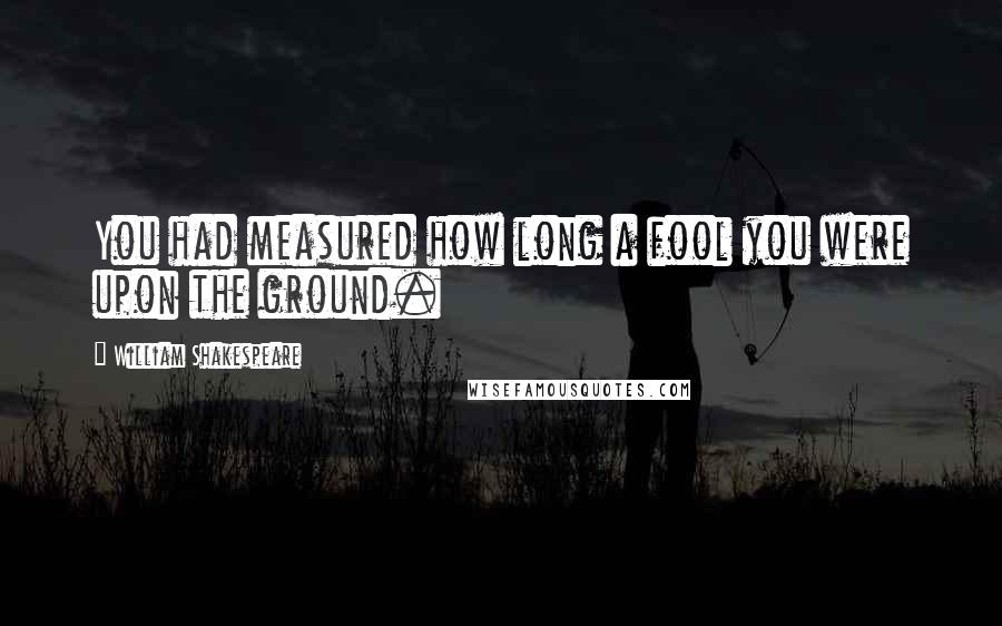 William Shakespeare Quotes: You had measured how long a fool you were upon the ground.