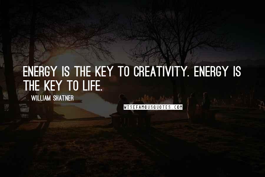 William Shatner Quotes: Energy is the key to creativity. Energy is the key to life.