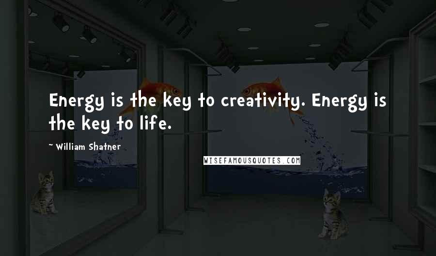 William Shatner Quotes: Energy is the key to creativity. Energy is the key to life.