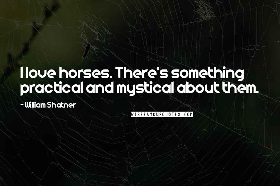 William Shatner Quotes: I love horses. There's something practical and mystical about them.