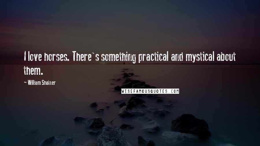 William Shatner Quotes: I love horses. There's something practical and mystical about them.