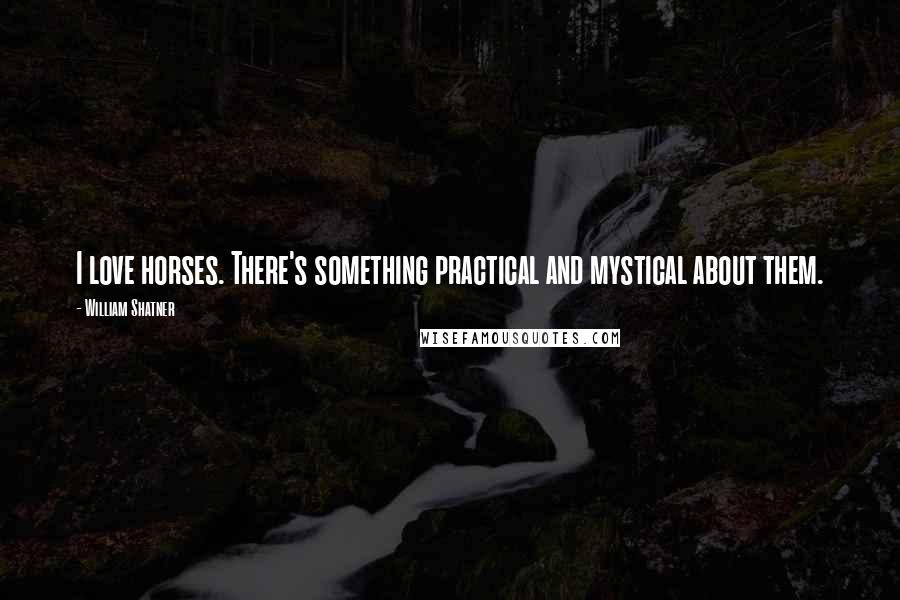 William Shatner Quotes: I love horses. There's something practical and mystical about them.