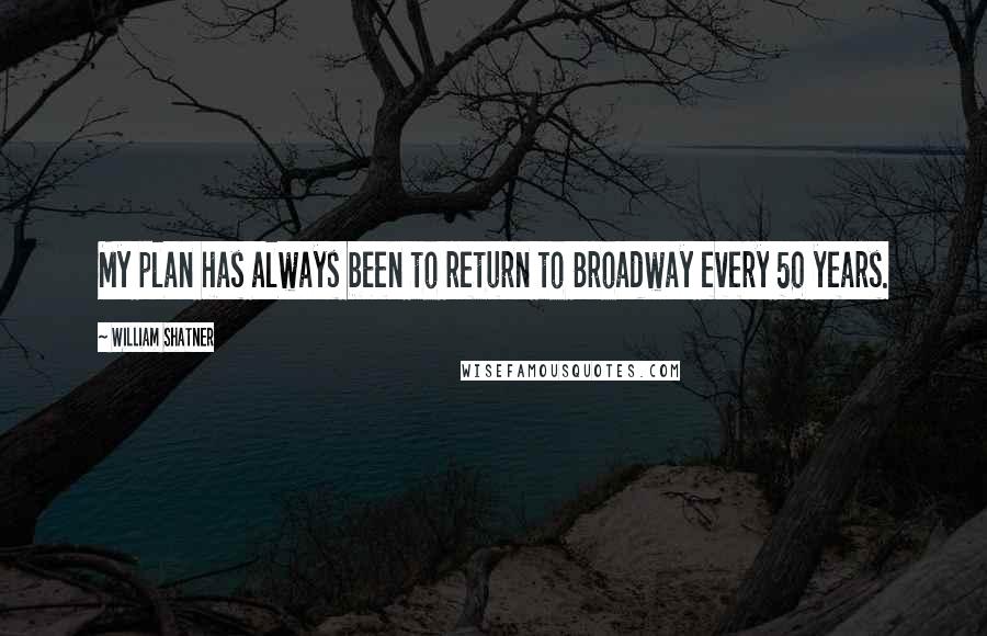 William Shatner Quotes: My plan has always been to return to Broadway every 50 years.
