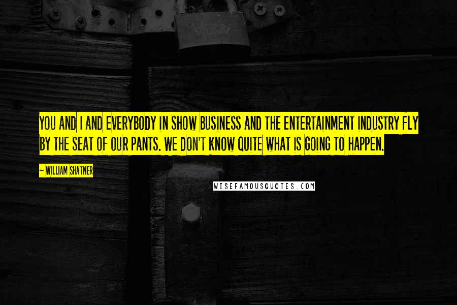 William Shatner Quotes: You and I and everybody in show business and the entertainment industry fly by the seat of our pants. We don't know quite what is going to happen.