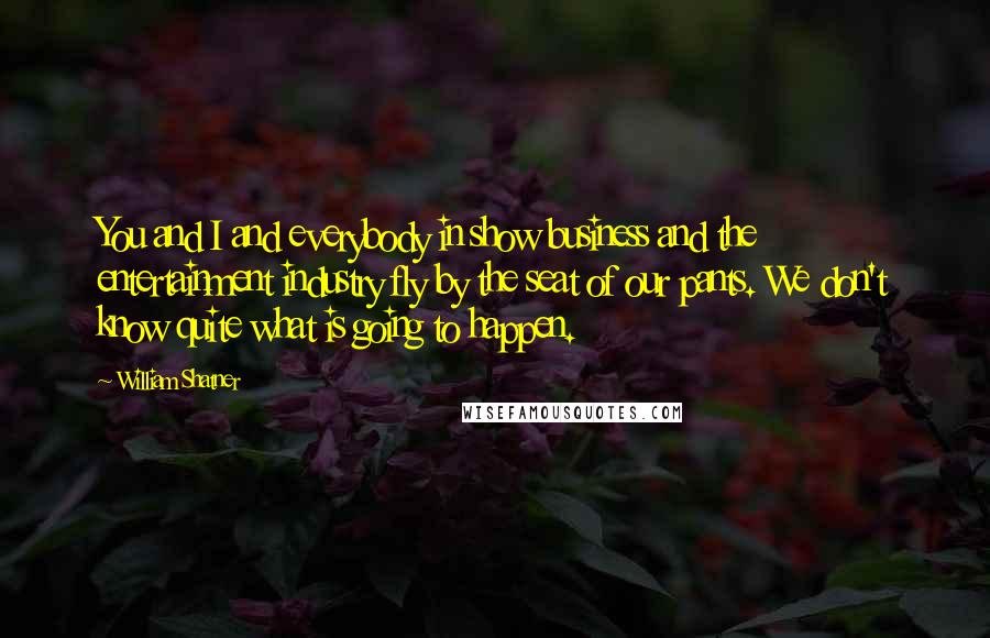 William Shatner Quotes: You and I and everybody in show business and the entertainment industry fly by the seat of our pants. We don't know quite what is going to happen.