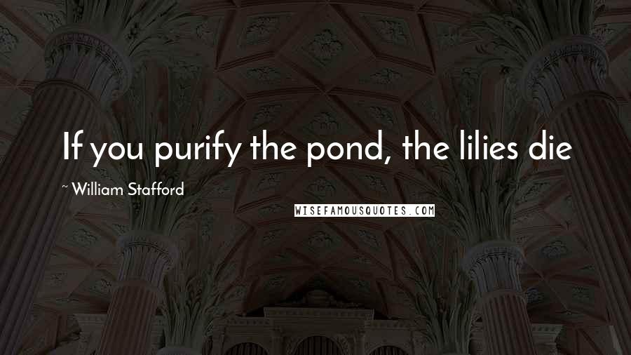 William Stafford Quotes: If you purify the pond, the lilies die