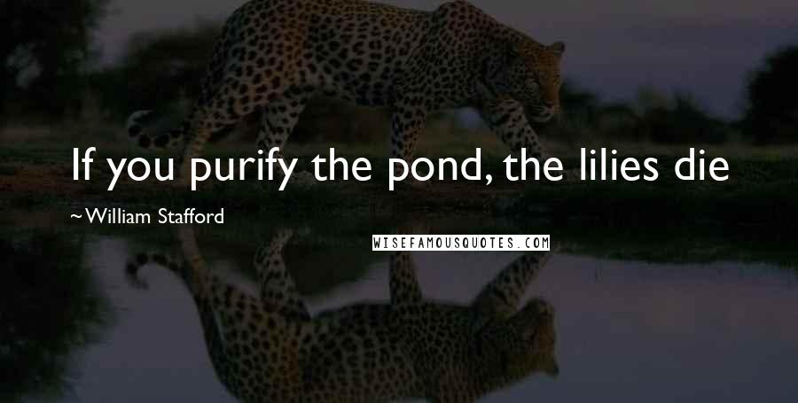 William Stafford Quotes: If you purify the pond, the lilies die