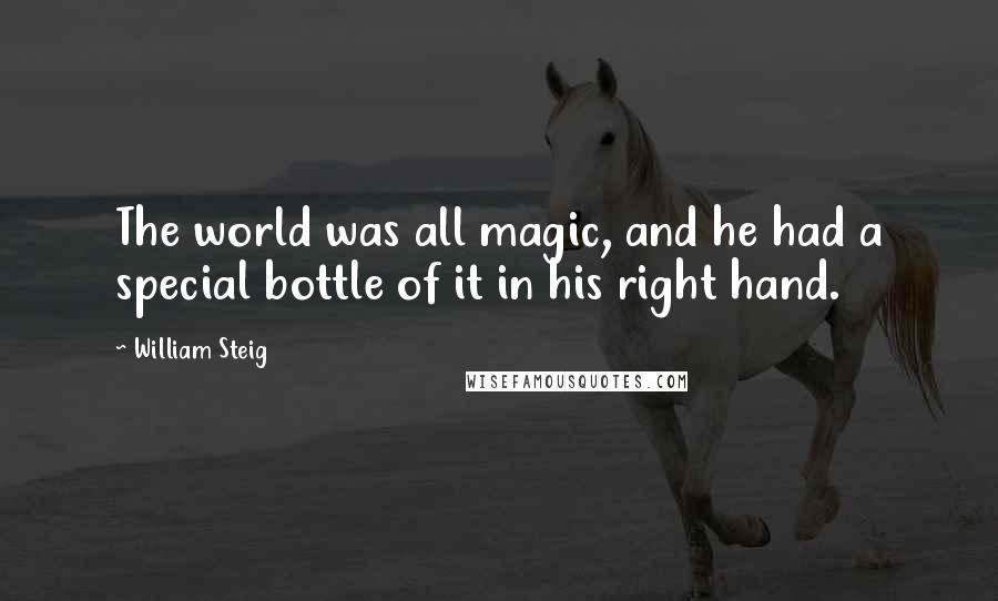 William Steig Quotes: The world was all magic, and he had a special bottle of it in his right hand.