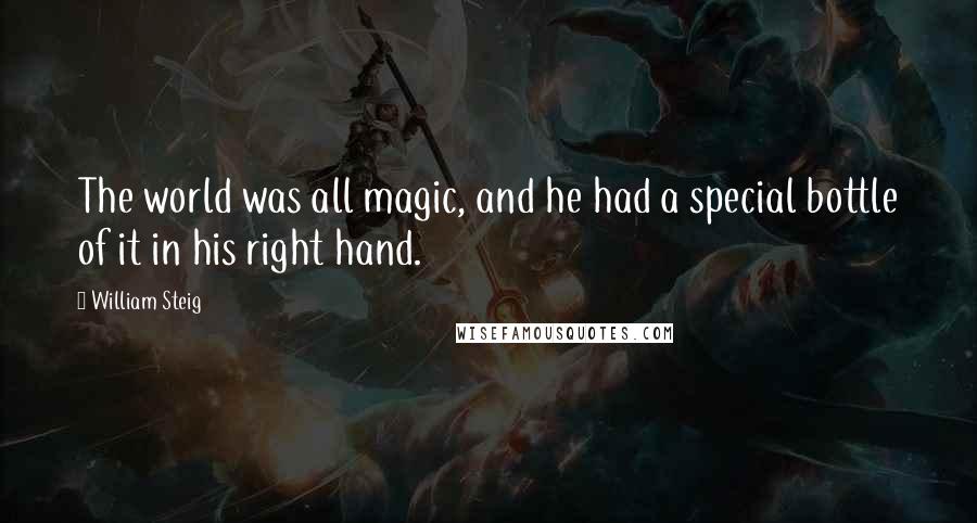 William Steig Quotes: The world was all magic, and he had a special bottle of it in his right hand.
