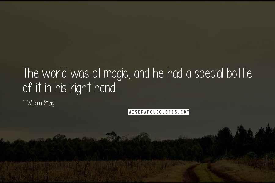 William Steig Quotes: The world was all magic, and he had a special bottle of it in his right hand.