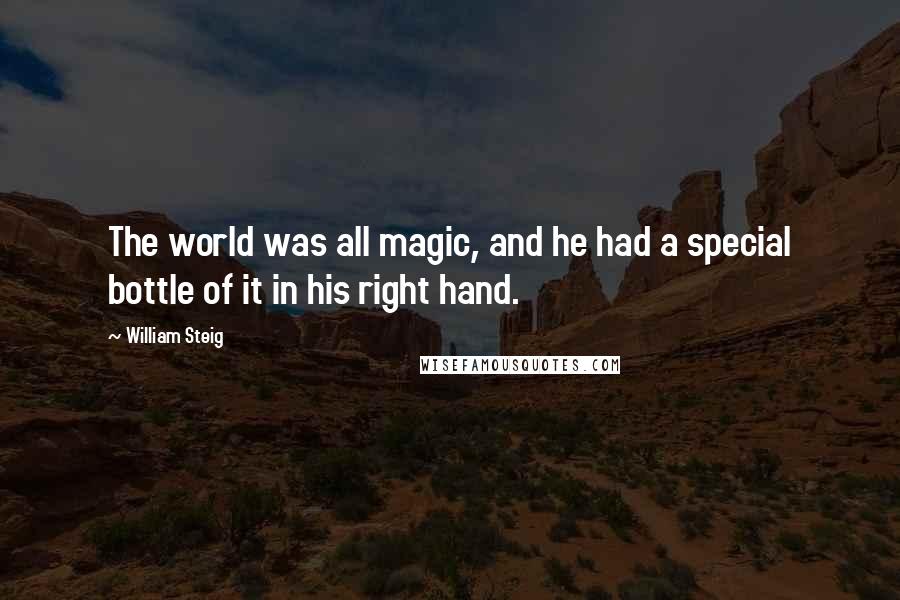 William Steig Quotes: The world was all magic, and he had a special bottle of it in his right hand.