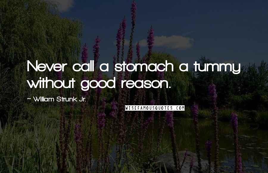 William Strunk Jr. Quotes: Never call a stomach a tummy without good reason.