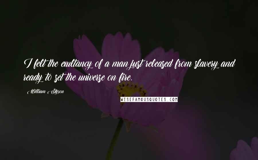 William Styron Quotes: I felt the exultancy of a man just released from slavery and ready to set the universe on fire.