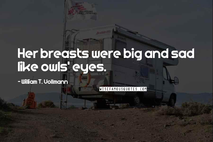 William T. Vollmann Quotes: Her breasts were big and sad like owls' eyes.