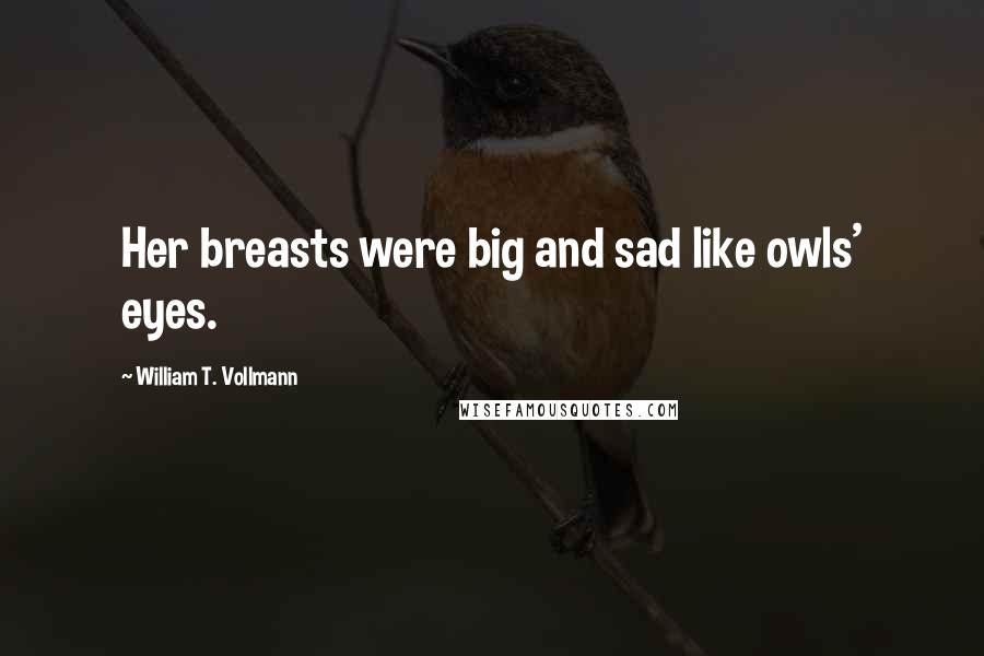 William T. Vollmann Quotes: Her breasts were big and sad like owls' eyes.