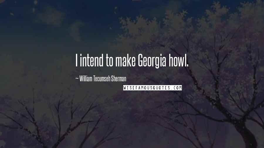 William Tecumseh Sherman Quotes: I intend to make Georgia howl.