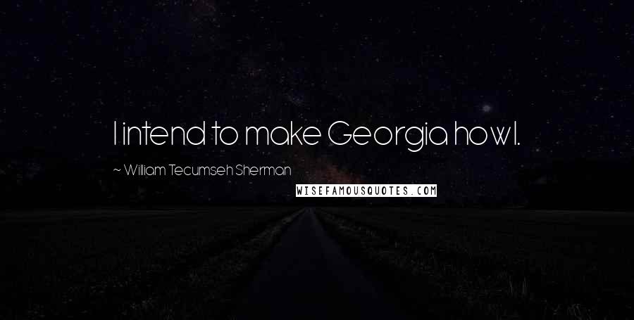 William Tecumseh Sherman Quotes: I intend to make Georgia howl.