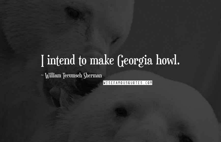 William Tecumseh Sherman Quotes: I intend to make Georgia howl.