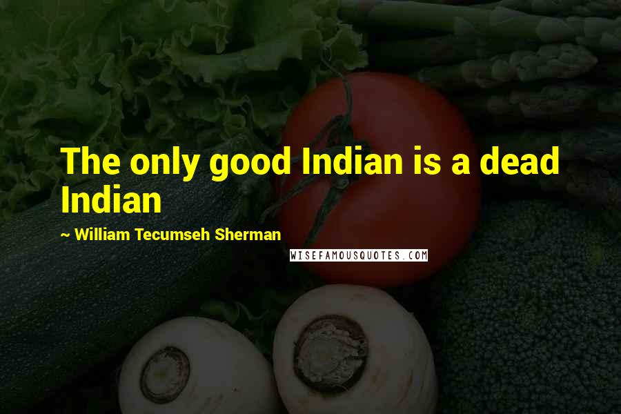 William Tecumseh Sherman Quotes: The only good Indian is a dead Indian