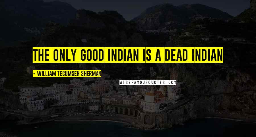 William Tecumseh Sherman Quotes: The only good Indian is a dead Indian