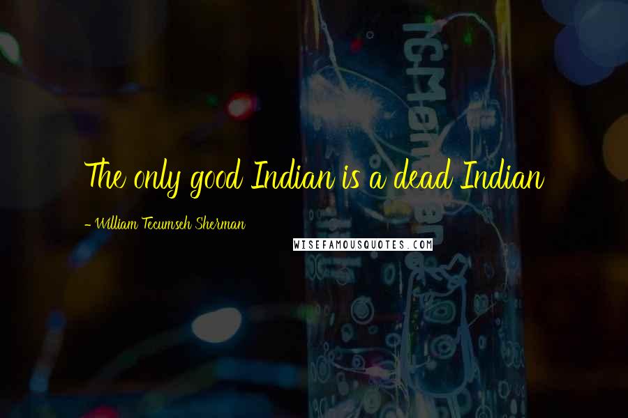 William Tecumseh Sherman Quotes: The only good Indian is a dead Indian