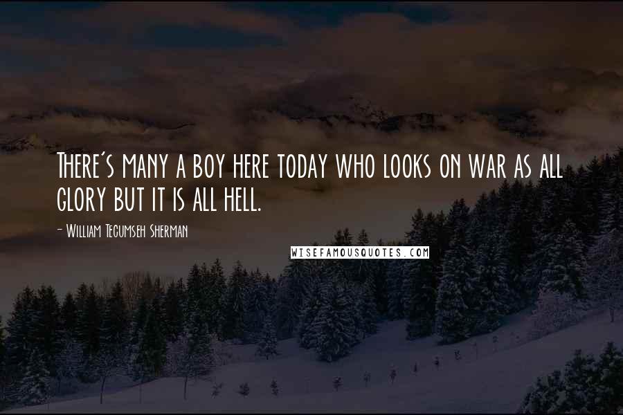 William Tecumseh Sherman Quotes: There's many a boy here today who looks on war as all glory but it is all hell.