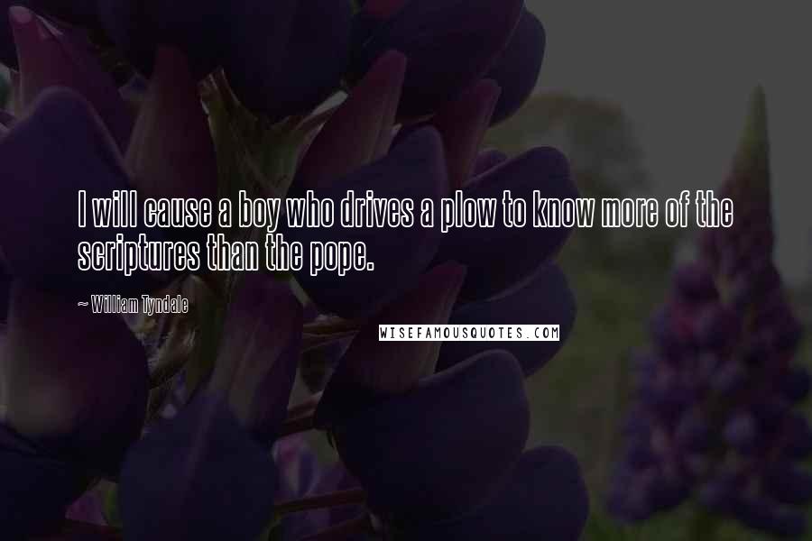 William Tyndale Quotes: I will cause a boy who drives a plow to know more of the scriptures than the pope.