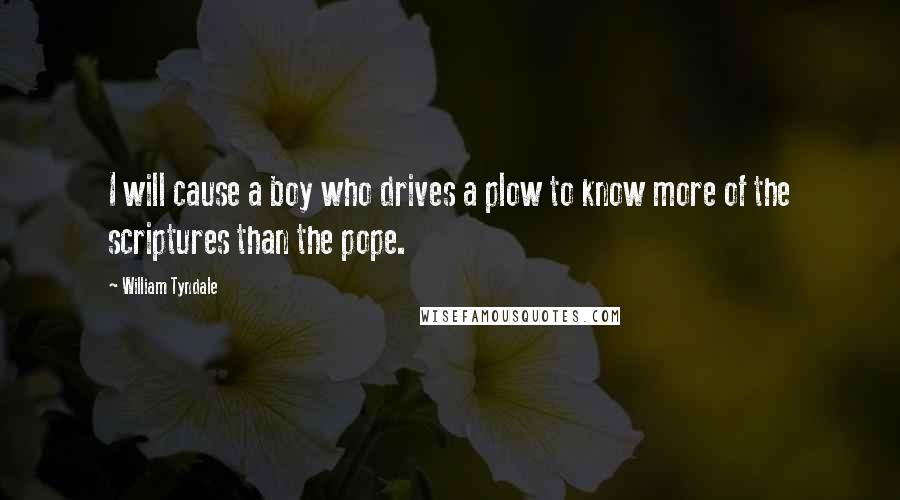 William Tyndale Quotes: I will cause a boy who drives a plow to know more of the scriptures than the pope.