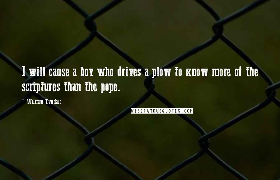 William Tyndale Quotes: I will cause a boy who drives a plow to know more of the scriptures than the pope.