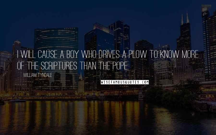 William Tyndale Quotes: I will cause a boy who drives a plow to know more of the scriptures than the pope.