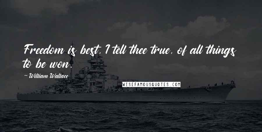 William Wallace Quotes: Freedom is best, I tell thee true, of all things to be won.