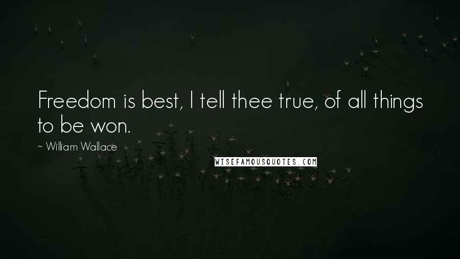 William Wallace Quotes: Freedom is best, I tell thee true, of all things to be won.