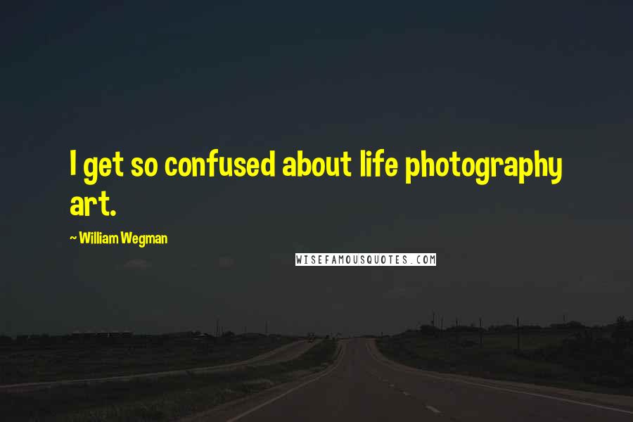 William Wegman Quotes: I get so confused about life photography art.
