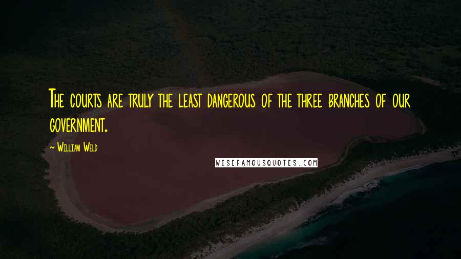 William Weld Quotes: The courts are truly the least dangerous of the three branches of our government.