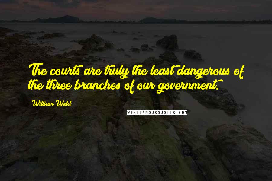 William Weld Quotes: The courts are truly the least dangerous of the three branches of our government.