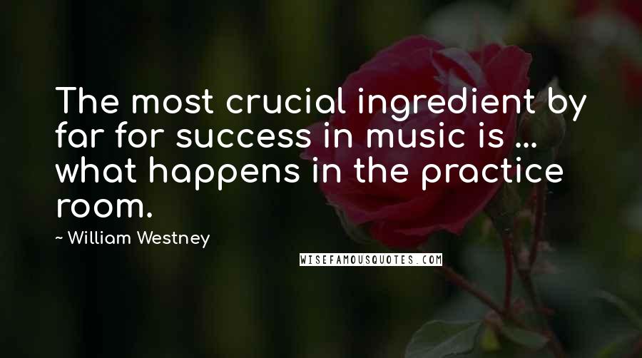 William Westney Quotes: The most crucial ingredient by far for success in music is ... what happens in the practice room.