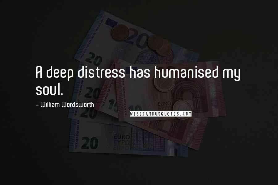 William Wordsworth Quotes: A deep distress has humanised my soul.