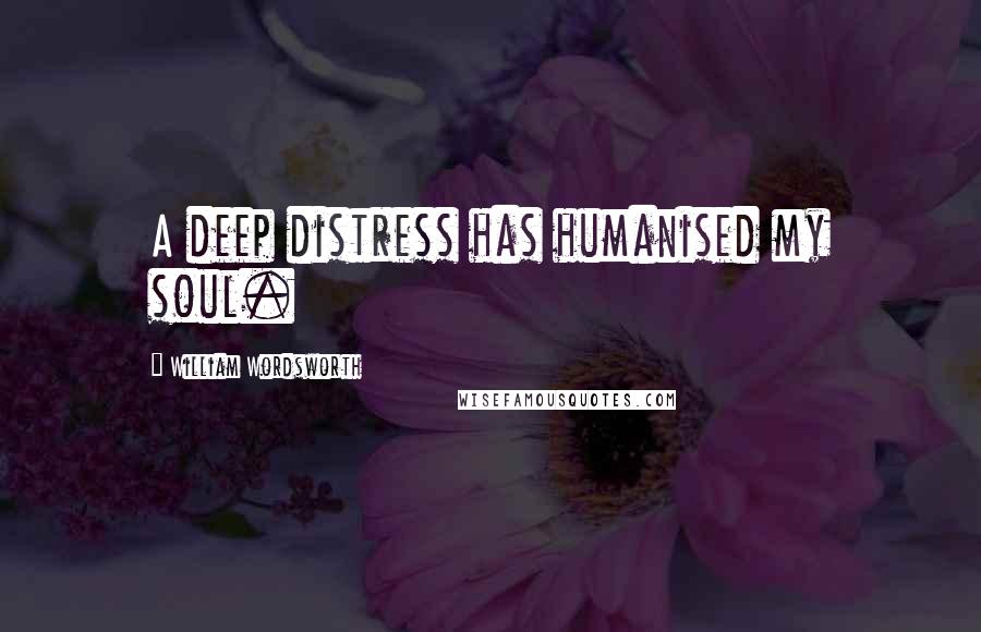 William Wordsworth Quotes: A deep distress has humanised my soul.