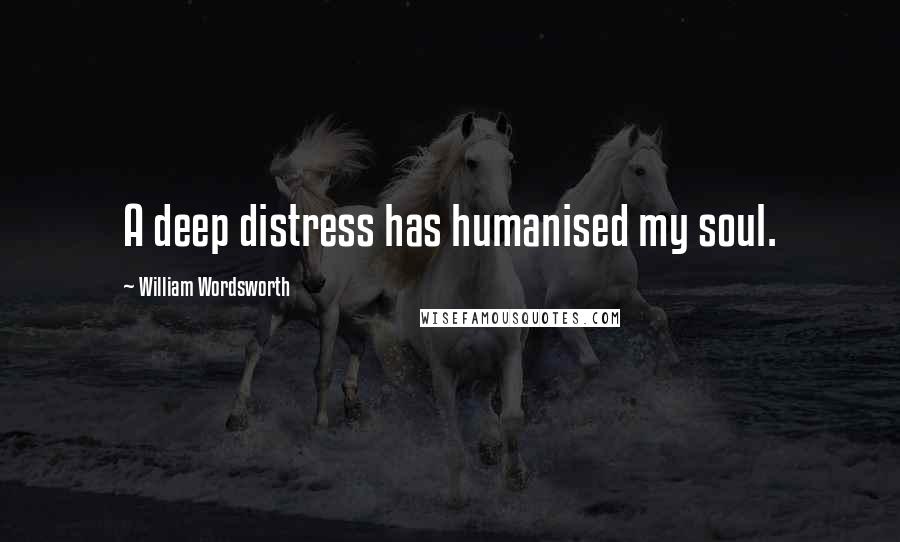 William Wordsworth Quotes: A deep distress has humanised my soul.