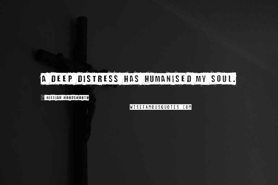 William Wordsworth Quotes: A deep distress has humanised my soul.
